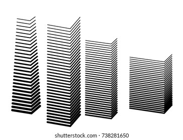 Abstract background house concept for logo. Design elements.  Lines different thicknesses from thin to thick outline style Vector illustration EPS 10. business template, banner layout, page brochure 