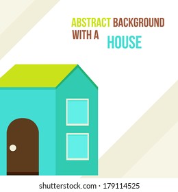 abstract background with a house in a flat style