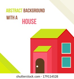 abstract background with a house in a flat style