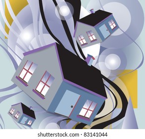 Abstract background with houses
