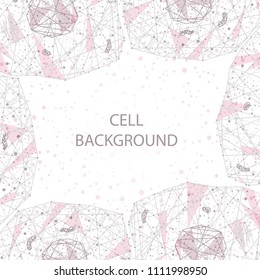 Abstract background with human cells. Stock vector illustration of polygonal cell for medicine and biology presentation, flyer and poster template.