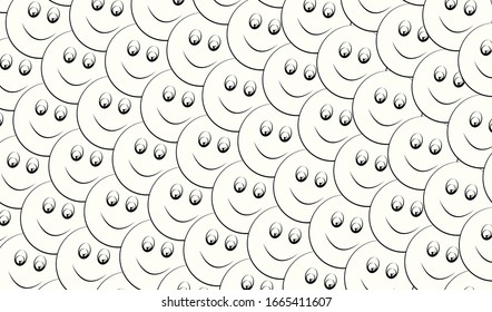 Abstract background of human smiley face vector, group of face in black and white vector, vector background for graphic design