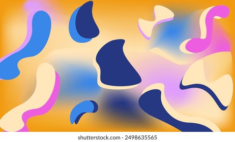 Fondo Abstractas ideal para diseños modernos, Fondos de pantalla, presentaciones y gráficos de redes sociales con vibrantes Formas azules, rosadas y crema.
