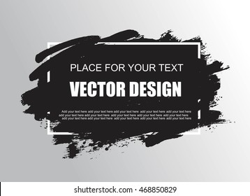 Abstract background with iInk brush strokes with rough edges and square frame. Perfect design for headline, logo and banner.