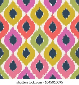 Abstract background in ikat style. Seamless vector pattern.