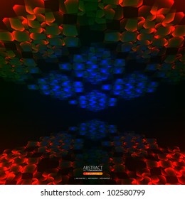 Abstract background with illusion of 3d space for design