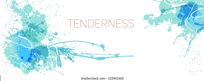 Abstract background, illustration with blue blots