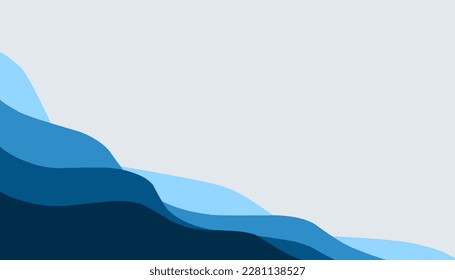 Abstract background illustration of blue waves. Perfect for website wallpapers, posters, banners, photo frames, book covers, invitation covers