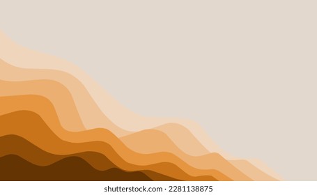 Ilustración de fondo abstracta de las olas marrones. Perfecto para fondos de pantalla, carteles, carteles, marcos de fotos, portadas de libros, invitaciones