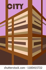 Abstract background. Illustration of the building in perspective view