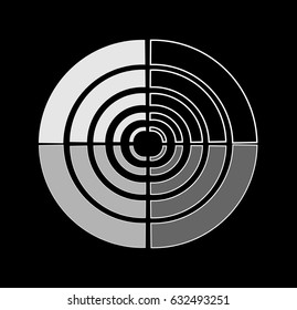 Abstract background - illustration, circle , black, black background, radar,Wave Pattern, Circle, Geometric Shape, Shape, Sign