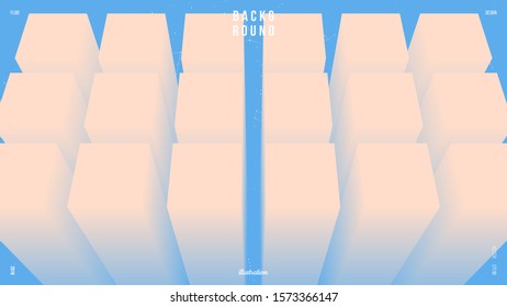 Abstract background illustration. Colorful 3d shapes and constellations. Colors name: blue jeans, unbliched silk. Creative concept. Eps10 vector.
