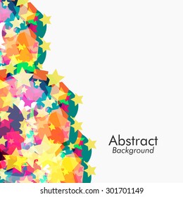 Abstract background with illustration of colorful geometrical shapes.