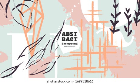 Abstract background illustration. Colorful lines, spots and dots. Decorative wallpaper, backdrop. Hand drawn texture, decor elements and shapes. Eps10 vector.