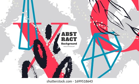 Abstract background illustration. Colorful lines, spots and dots. Decorative wallpaper, backdrop. Hand drawn texture, decor elements and shapes. Eps10 vector.