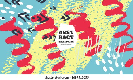 Abstract background illustration. Colorful lines, spots and dots. Decorative wallpaper, backdrop. Hand drawn texture, decor elements and shapes. Eps10 vector.