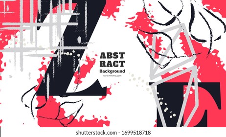 Abstract background illustration. Colorful lines, spots and dots. Decorative wallpaper, backdrop. Hand drawn texture, decor elements and shapes. Eps10 vector.