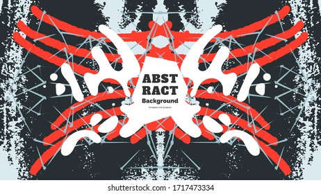 Abstract background illustration. Colorful lines, spots, constellations and polygons. Decorative symmetric wallpaper, backdrop. Hand drawn texture, decor elements and shapes. Eps10 vector.