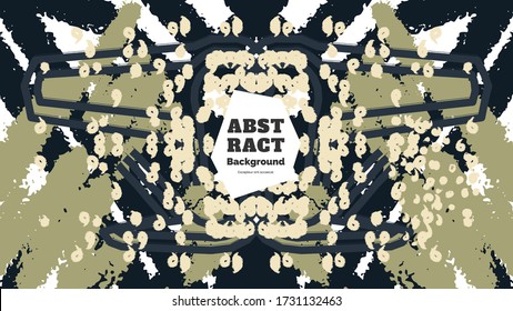 Abstract background illustration. Colorful lines, spots, dots and paint strokes. Decorative symmetric wallpaper, backdrop. Hand drawn texture, decor elements and shapes. Eps10 vector.