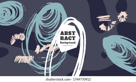 Abstract background illustration. Colorful lines, spots, dots and paint strokes. Decorative symmetric wallpaper, backdrop. Hand drawn texture, decor elements and shapes. Eps10 vector.