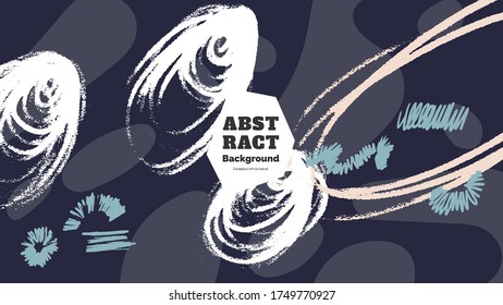 Abstract background illustration. Colorful lines, spots, dots and paint strokes. Decorative symmetric wallpaper, backdrop. Hand drawn texture, decor elements and shapes. Eps10 vector.