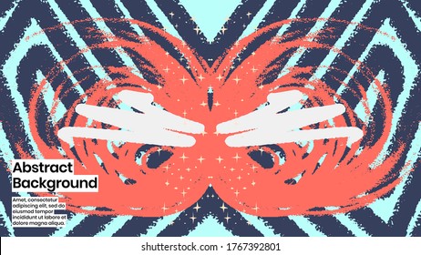 Abstract background illustration. Colorful lines, spots, dots and paint strokes. Decorative symmetric wallpaper, backdrop. Hand drawn texture, decor elements and shapes. Eps10 vector.