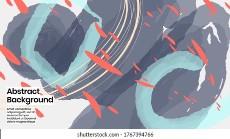 Abstract background illustration. Colorful lines, dots and paint strokes. Decorative symmetric wallpaper, backdrop. Hand drawn texture, decor elements and shapes. Eps10 vector.