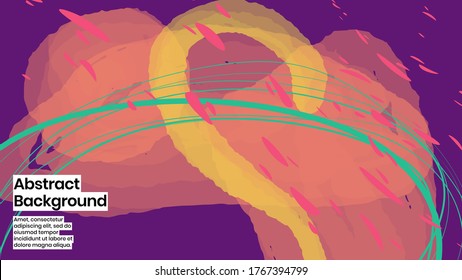 Abstract background illustration. Colorful lines, dots and paint strokes. Decorative symmetric wallpaper, backdrop. Hand drawn texture, decor elements and shapes. Eps10 vector.