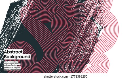 Abstract background illustration. Colorful lines, and paint strokes. Decorative minimal wallpaper, backdrop. Hand drawn texture and outline shapes. Eps10 vector.