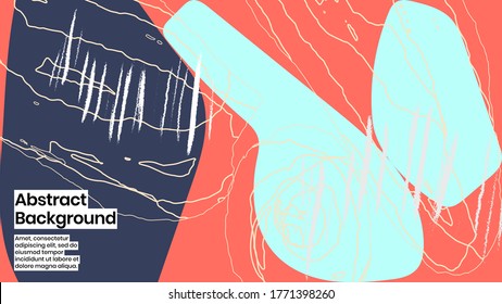 Abstract background illustration. Colorful lines, scribble and paint strokes. Decorative chaos wallpaper, backdrop. Hand drawn texture, decor elements and shapes. Eps10 vector.