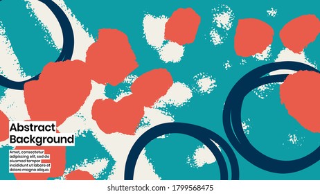 Abstract background illustration. Colorful lines, spots, and scribble. Decorative chaotic wallpaper, backdrop. Hand drawn texture, decor elements and shapes. Eps10 vector.