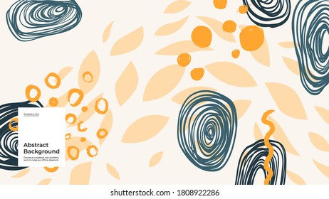 Abstrakte Hintergrundgrafik. Farbige Linien, Flecken, Punkte und Pinselstriche. Dekorative Tapete, Hintergrund. Handgezeichnete Textur, Dekorelemente und Formen. EPS10-Vektor.