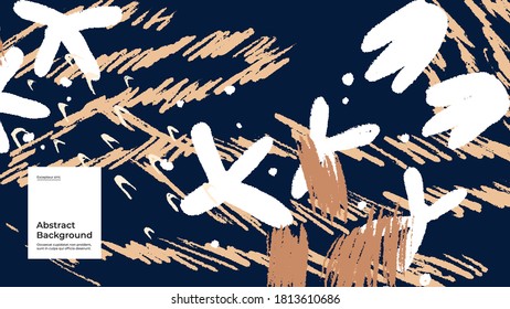 Ilustración de fondo abstracta. Coloridas líneas, puntos, puntos y trazos de pintura. Papel pintado decorativo, fondo. Textura dibujada a mano, elementos decorativos y formas. Vector Eps10.