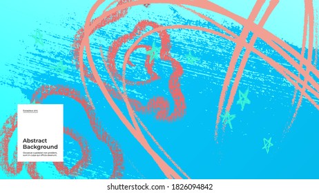 Abstract background illustration. Colorful lines, spots, dots and paint strokes. Decorative wallpaper, backdrop. Hand drawn texture, decor elements and shapes. Eps10 vector.