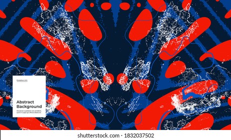 Abstract background illustration. Colorful lines, spots, dots and paint strokes. Decorative wallpaper, backdrop. Symmetric hand drawn texture, decor elements and shapes. Eps10 vector.