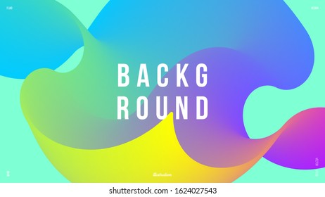 Abstract background illustration. Colorful wavy 3d shapes. Minimal wallpaper. Creative concept. Eps10 vector.