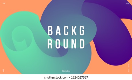 Abstract background illustration. Colorful wavy 3d shapes. Minimal wallpaper. Creative concept. Eps10 vector.