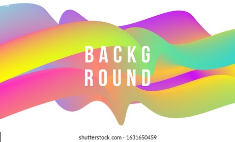 Abstract background illustration. Colorful wavy 3d shapes. Minimal wallpaper. Creative concept. Eps10 vector.