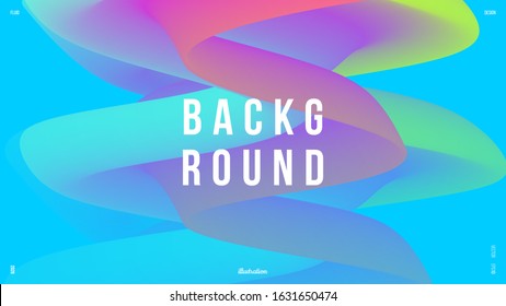 Abstract background illustration. Colorful wavy 3d shapes. Minimal wallpaper. Creative concept. Eps10 vector.