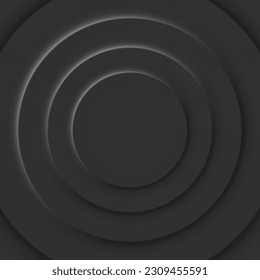 Abstrakte Hintergrundgrafik dunkle Kreise im Neomorphismus-Stil. Minimaler Hintergrund.