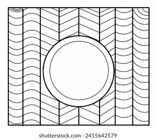 Abstrakte Hintergrundgrafik-Design von gewellten Linien mit einem leeren Kreis in der Mitte