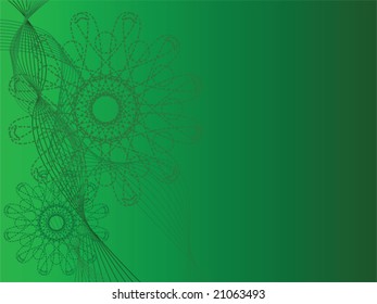 Abstract background illustration with green shapes and curves