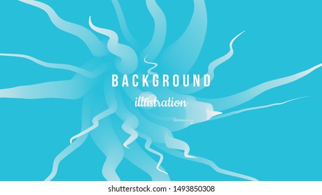 Abstract background illustration. Halftone,  blue gradient. Wavy 3d shapes. Poster, homepage, concept design. Eps10 vector.
