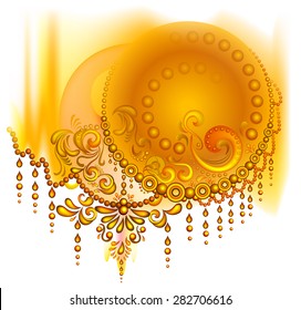 Abstract background illustration with jewelry, vector image