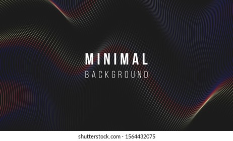 Abstract background illustration. Multicolor outlines. Backdrop color eerie black. Creative concept. Eps10 vector.