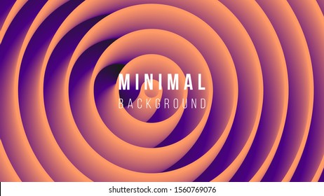 Abstract background illustration. Outline 3d circles. Colors name: atomic tangerine, indigo, eerie black. Creative concept. Eps10 vector.