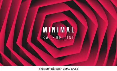 Abstract background illustration. Outline 3d hexagons. Colors name: spanish crimson, eerie black. Creative concept. Eps10 vector.
