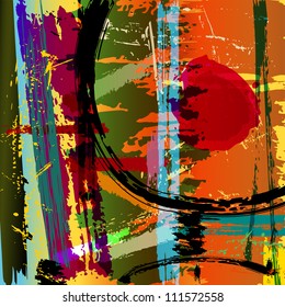 abstract background illustration, paint strokes and splashes