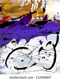 abstract background illustration, with paint strokes and splashes
