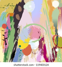 abstract background illustration, with paint strokes and splashes